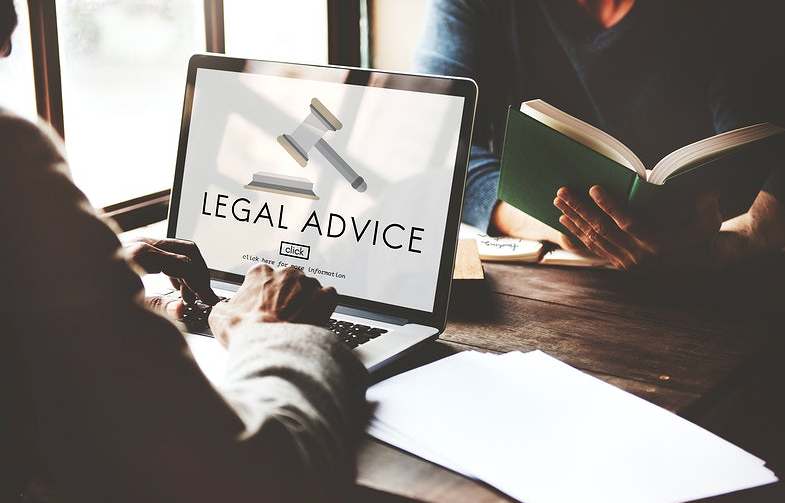 legal advice on laptop screen