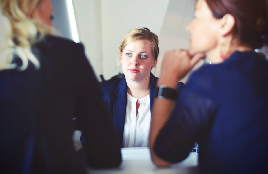 three women talking