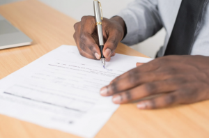 writing on a paper